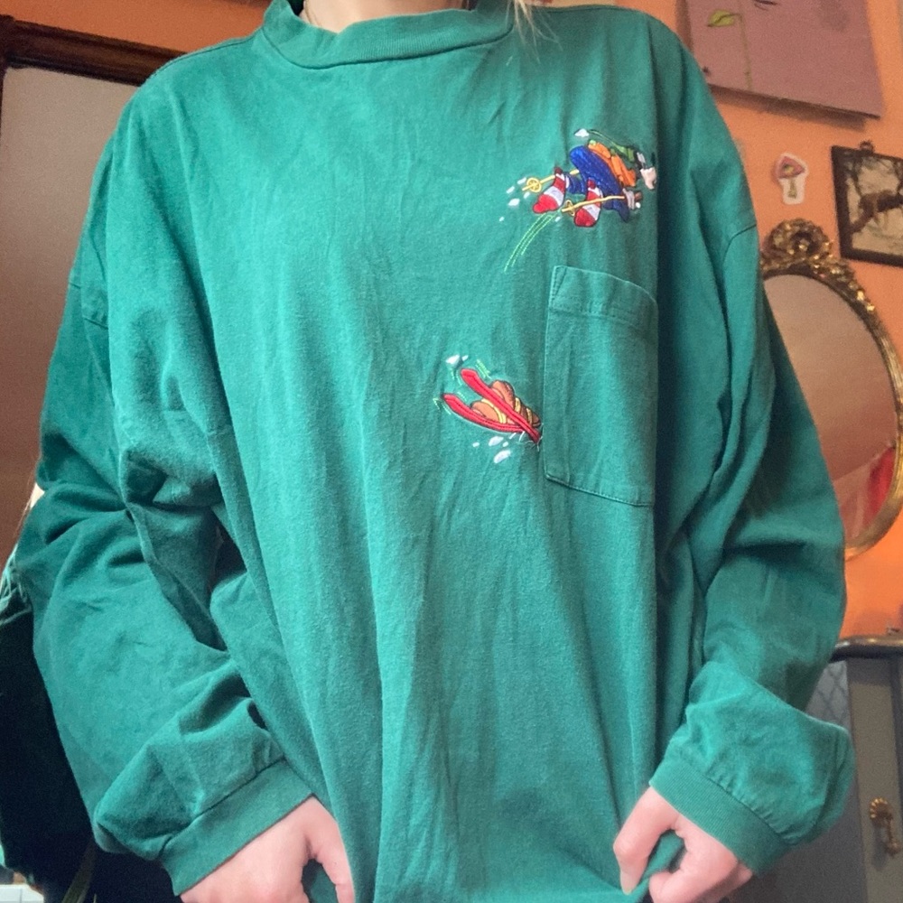 Goofy embroidered long sleeve t shirt